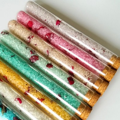 30g scented dried flowers bath salts in glass tube