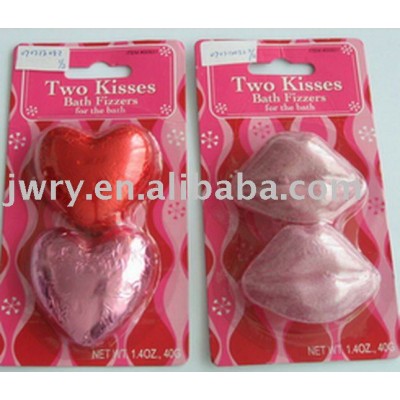 2PK SCENTED LIP SHAPE BATH FIZZERS WITH BLISTER CARD